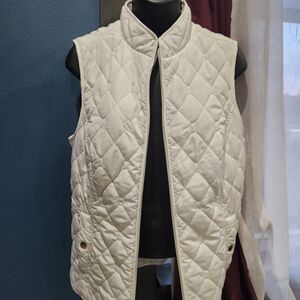 croft & barrow White Quilted Vest